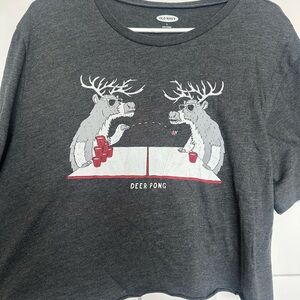 Old Navy Charcoal Deer Pong Tee